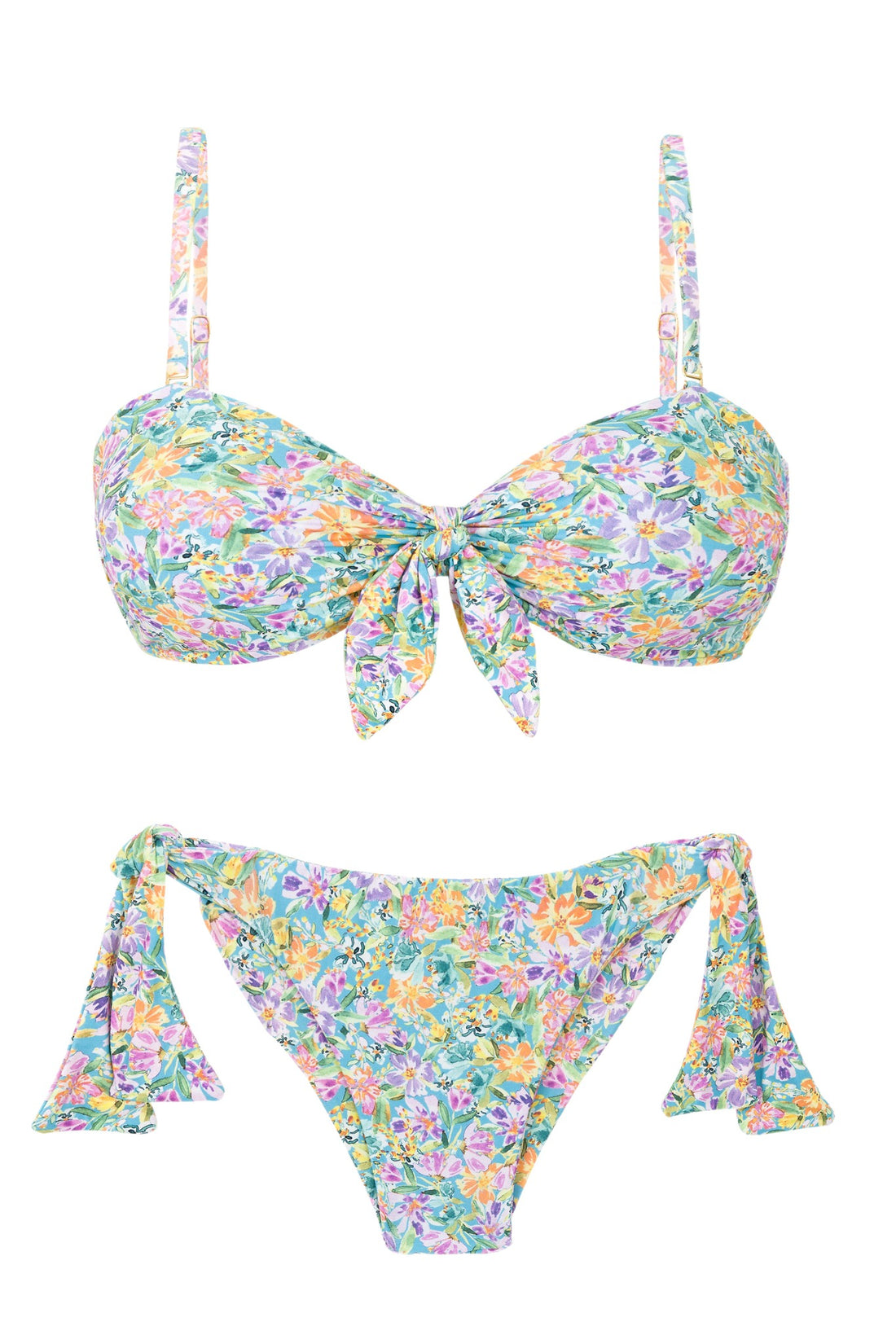Product Front: Rio De Sol Two Piece Swimwear Set Tiny-Garden Bandeau-Knot Italy