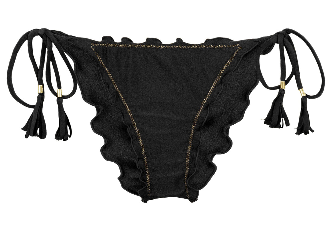 Product Front: Rio De Sol Bikini Bottoms Bottom Shimmer-Black Frufru-Comfy