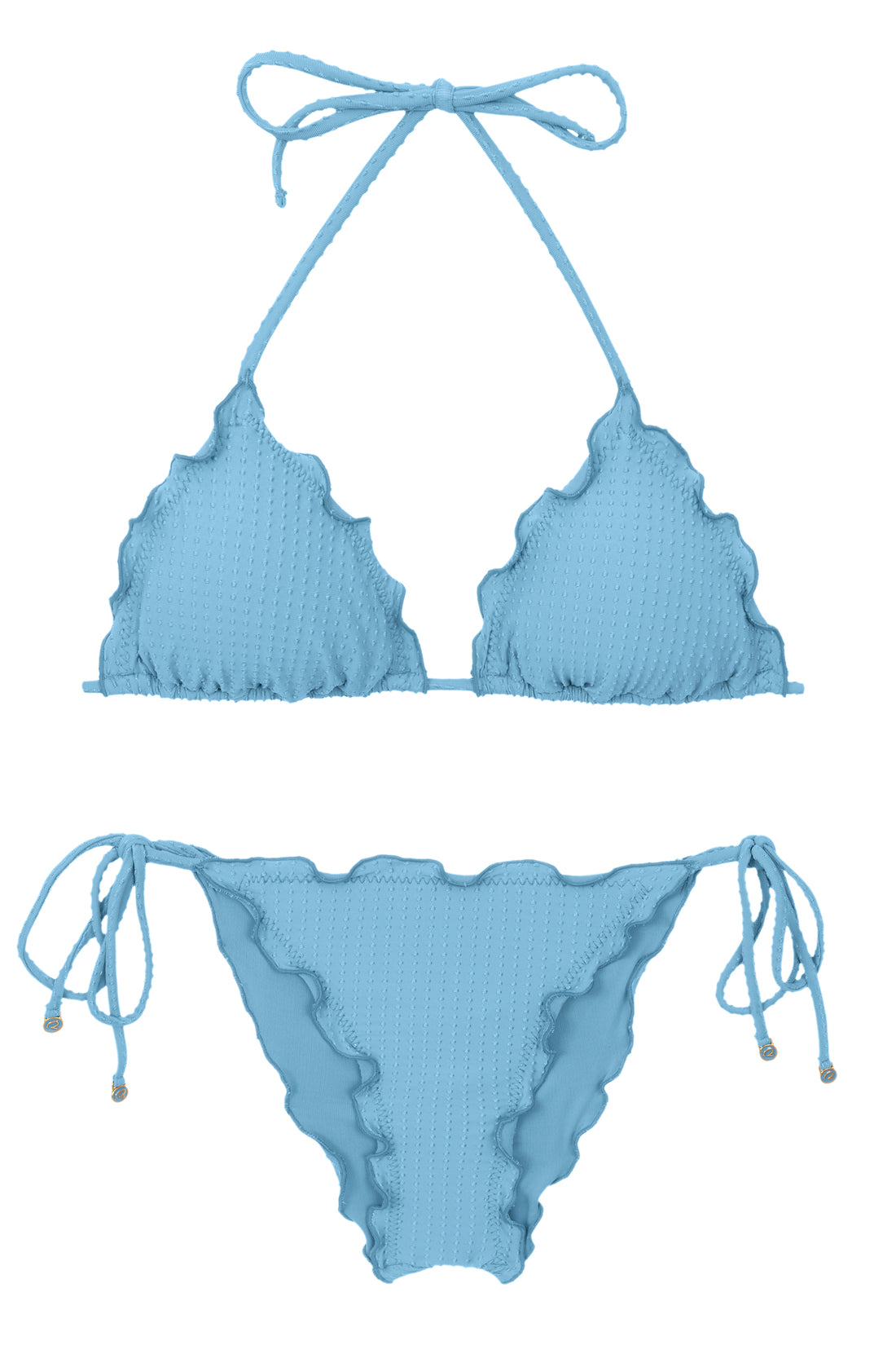 Product Front: Rio De Sol Two Piece Swimwear Set Dots-Sky Frufru