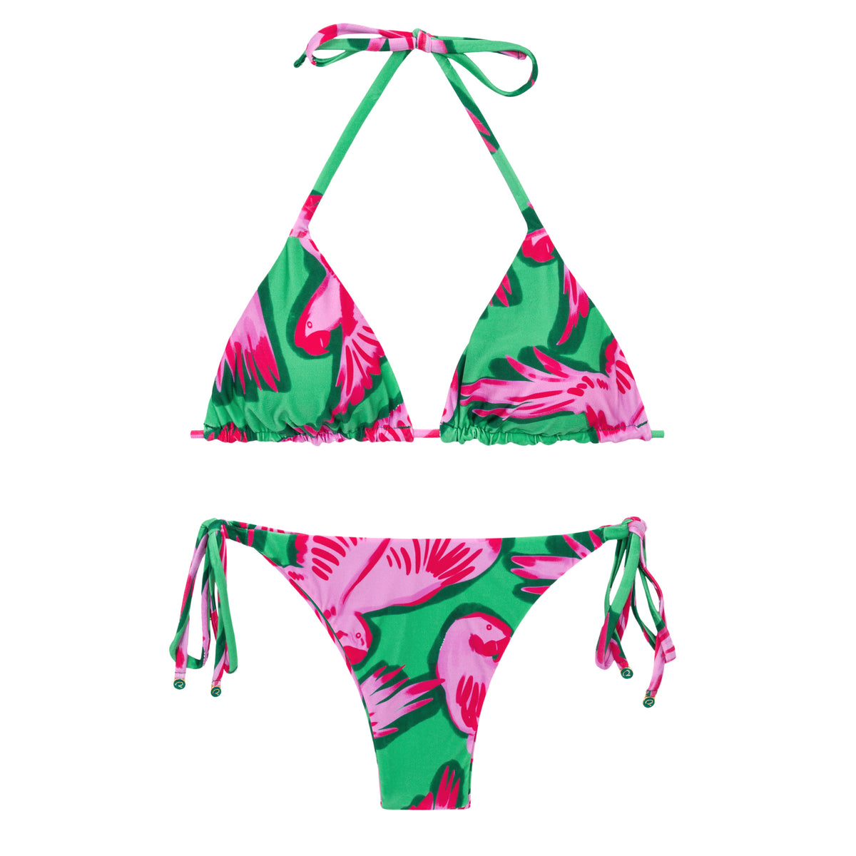Product Front: Rio De Sol Two Piece Swimwear Set Parrots Tri-Inv Ibiza