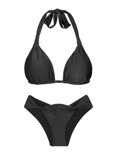 Product Front: Rio De Sol Two Piece Swimwear Set Shimmer-Black Mel