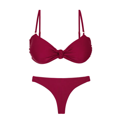 Product Front: Rio De Sol Two Piece Swimwear Set Touch-Carmim Bandeau-Joy Mia