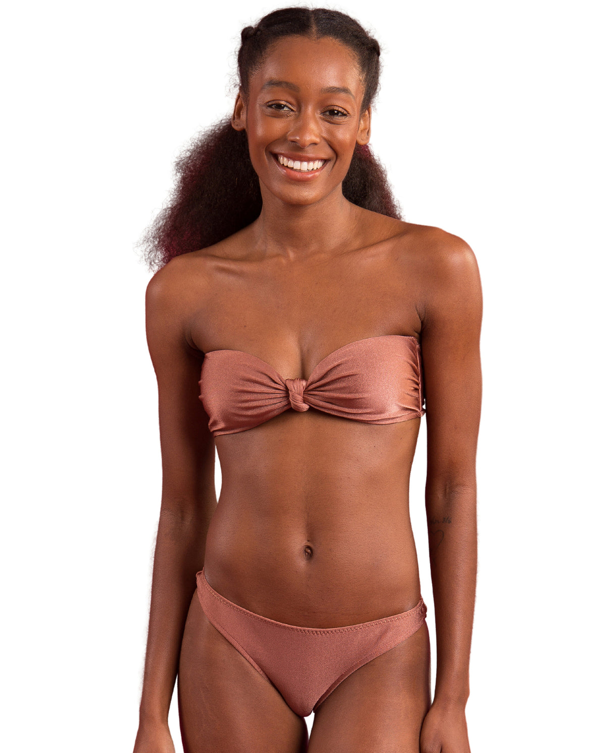 Gallery: Rio De Sol Two Piece Swimwear Set Shimmer-Copper Bandeau-Joy Essential