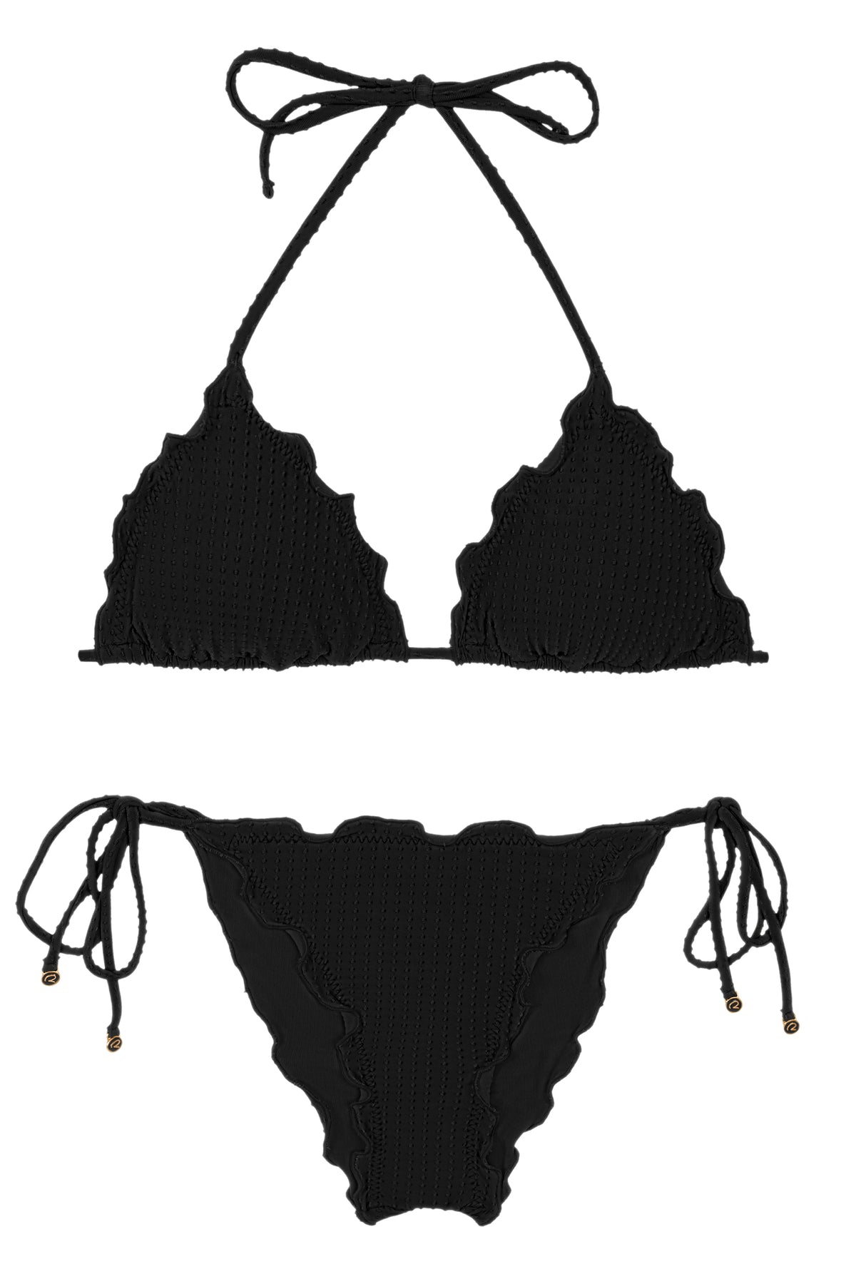 Product Front: Rio De Sol Two Piece Swimwear Set Dots-Black Frufru