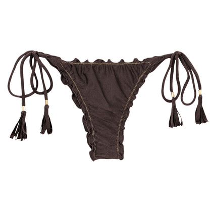 Product Front: Rio De Sol Bikini Bottoms Bottom Shimmer-Coffee Frufru-Fio