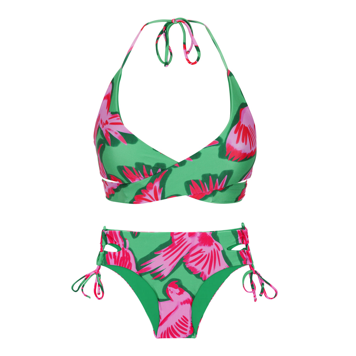 Product Front: Rio De Sol Two Piece Swimwear Set Parrots Kate Madrid