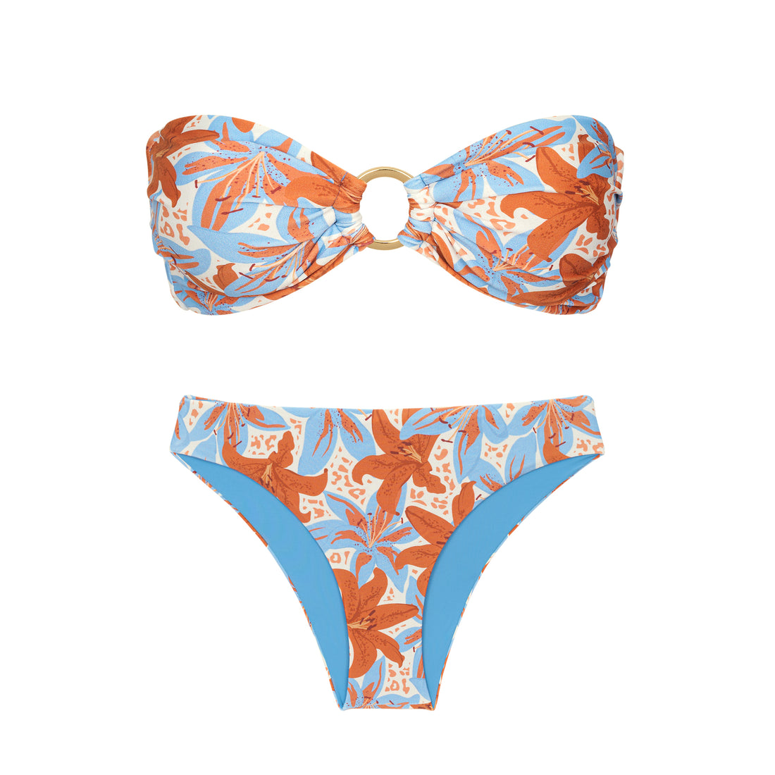 Product Front: Rio De Sol Two Piece Swimwear Set Olyra Mavi Essential