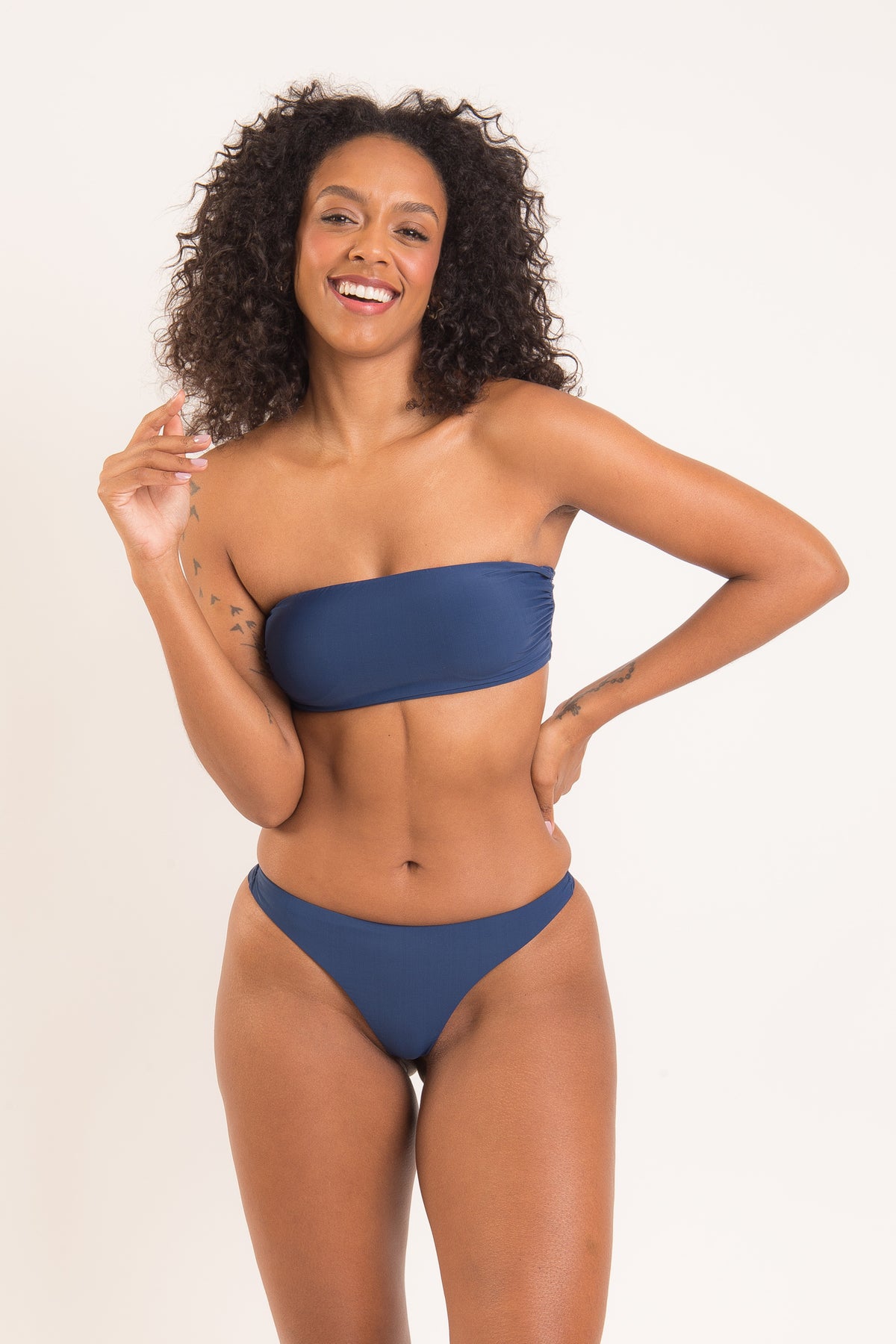 Image 09: Rio De Sol Bikini Tops Top Navy Bandeau-Reto