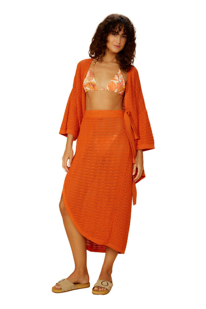 Image 03: Blueman Kaftans And Kimonos Laranja-Tricot Kimono
