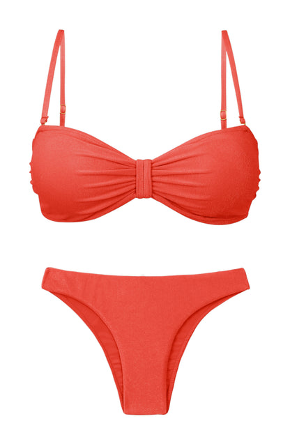 Product Front: Rio De Sol Two Piece Swimwear Set Malibu-Chili Bandeau-Duo Essential