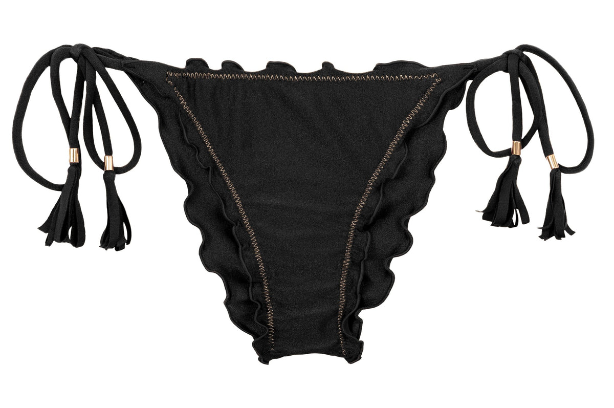 Product Front: Rio De Sol Bikini Bottoms Bottom Shimmer-Black Frufru