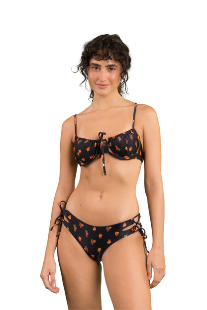 Model Front: Rio De Sol Two Piece Swimwear Set Cashew Balconet-Tie Madrid