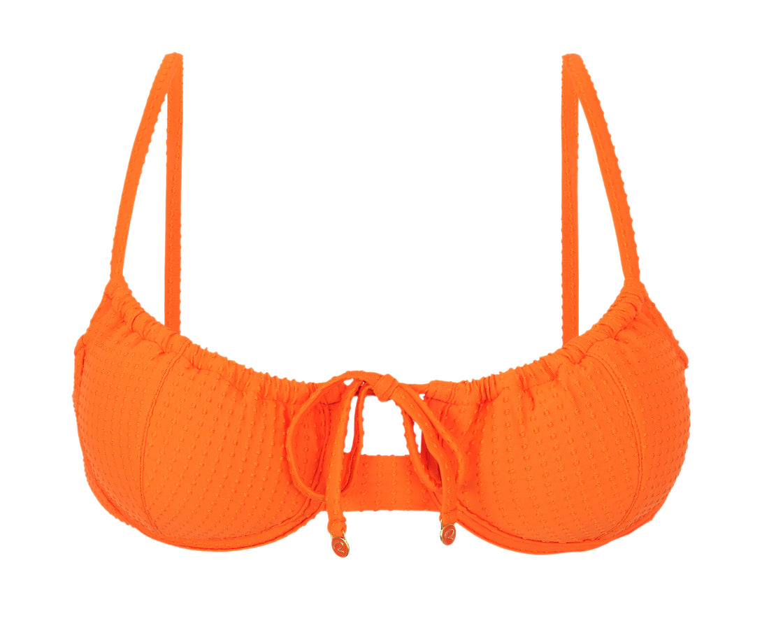 Product Front: Rio De Sol Bikini Tops Top Dots-Orange Balconet-Tie
