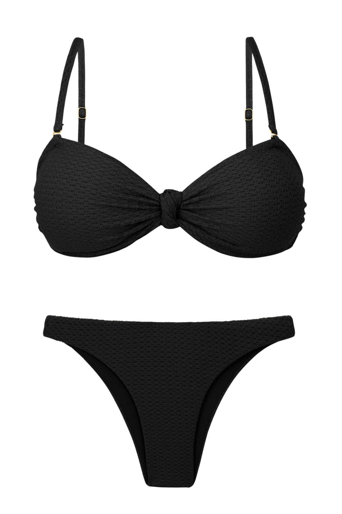 Product Front: Rio De Sol Two Piece Swimwear Set Bora-Black Bandeau-Joy Leblon