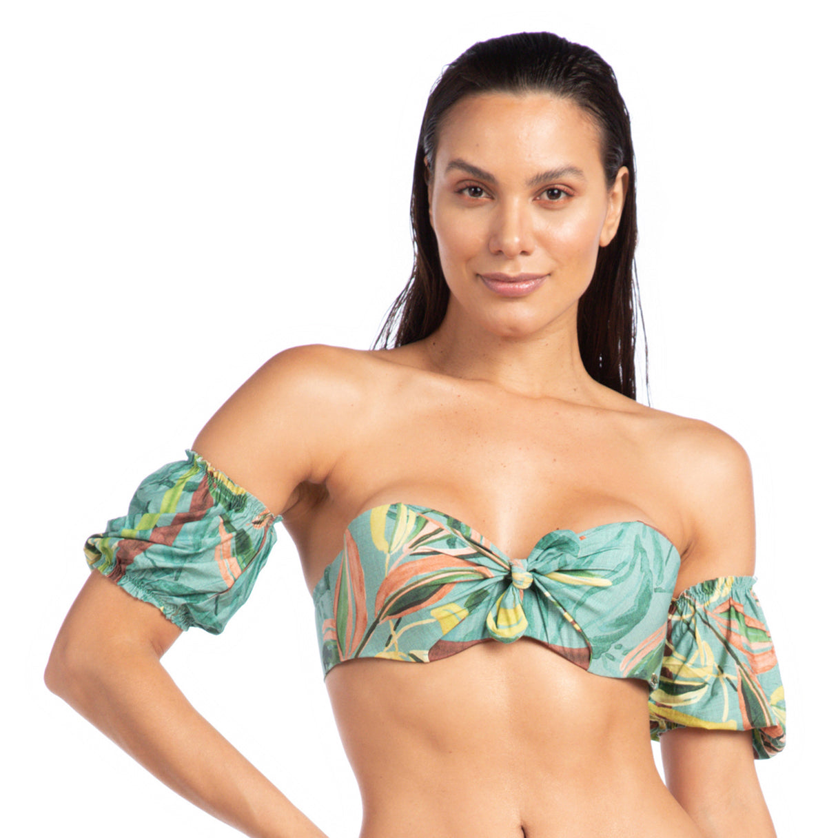 Model Front: La Playa Bikini Tops Top Lateral Bambu