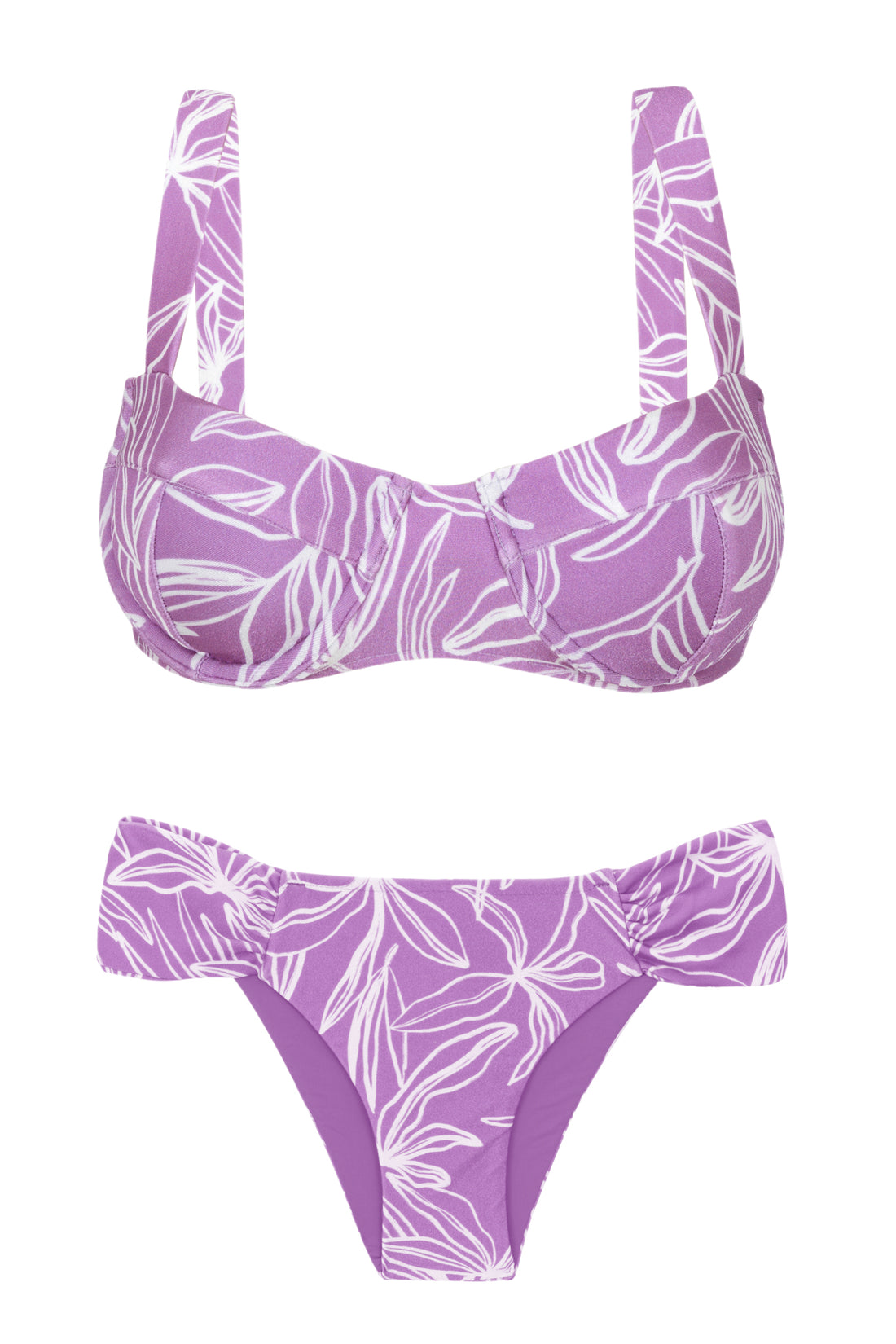 Product Front: Rio De Sol Two Piece Swimwear Set Trail-Purple Amelia Baobi