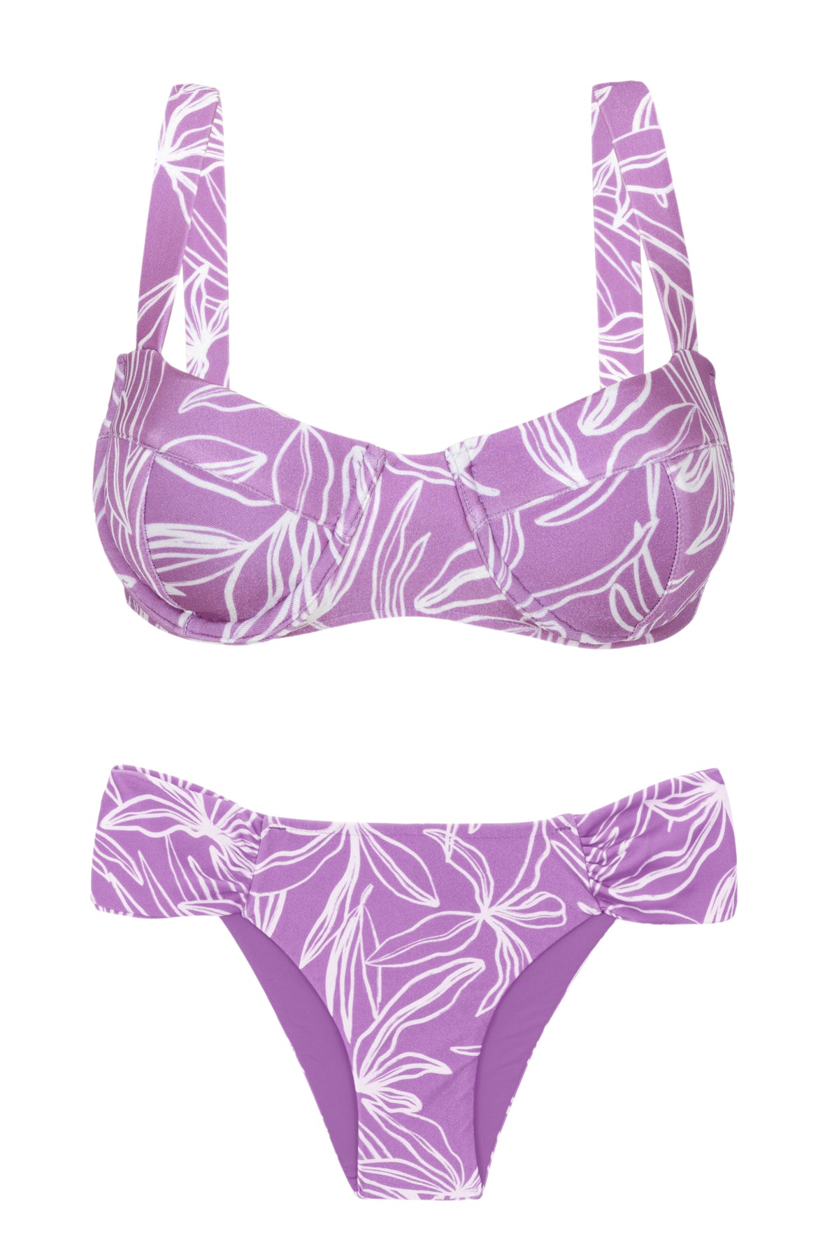 Product Front: Rio De Sol Two Piece Swimwear Set Trail-Purple Amelia Baobi