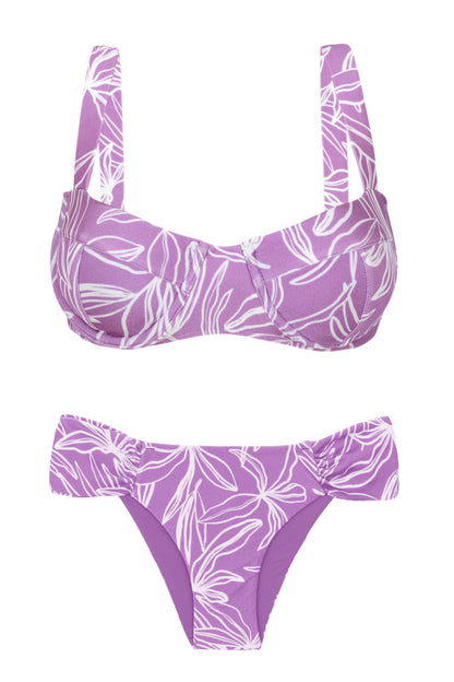 Product Front: Rio De Sol Two Piece Swimwear Set Trail-Purple Amelia Baobi