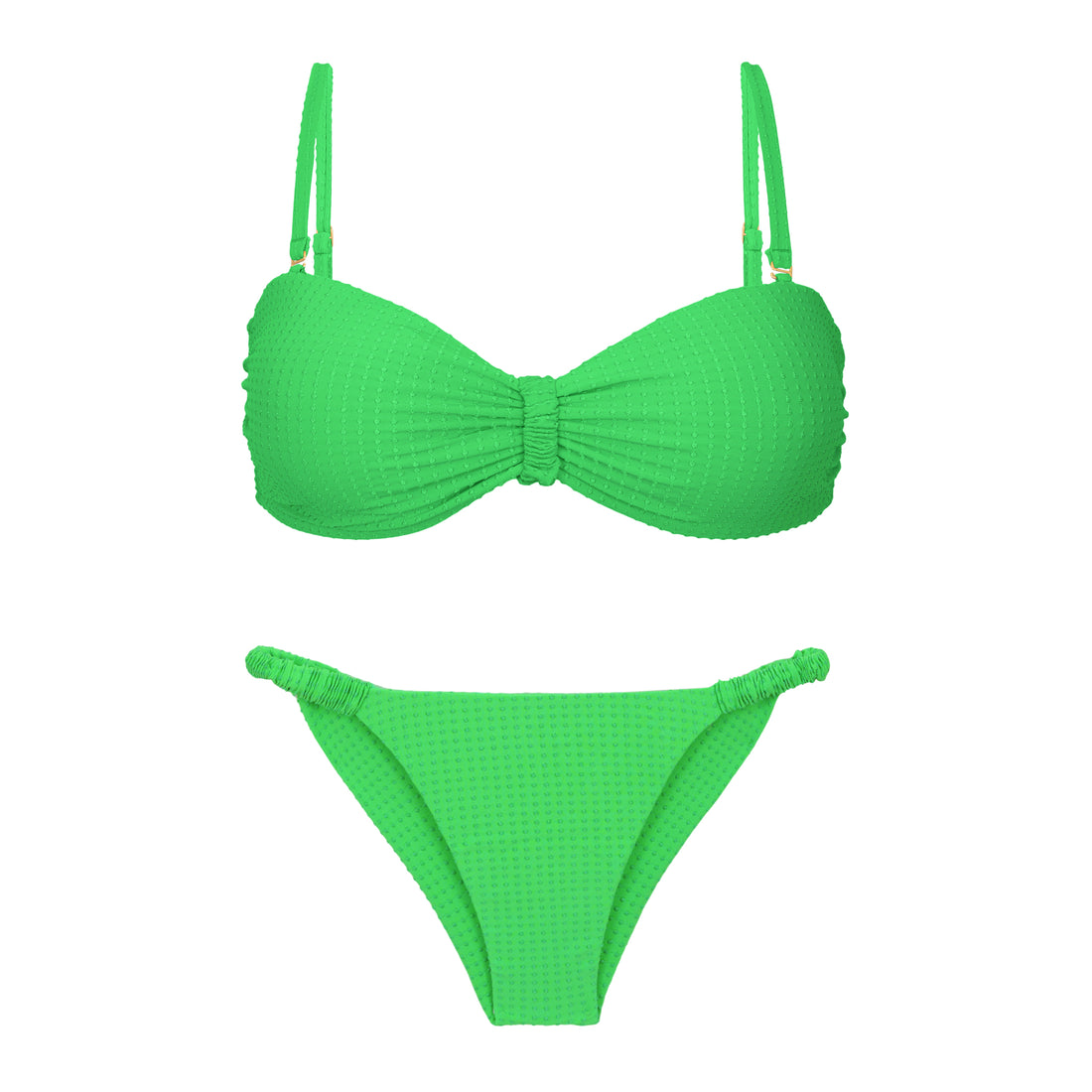 Product Front: Rio De Sol Two Piece Swimwear Set Dots-Energy Bandeau-Crispy Cheeky-Crispy