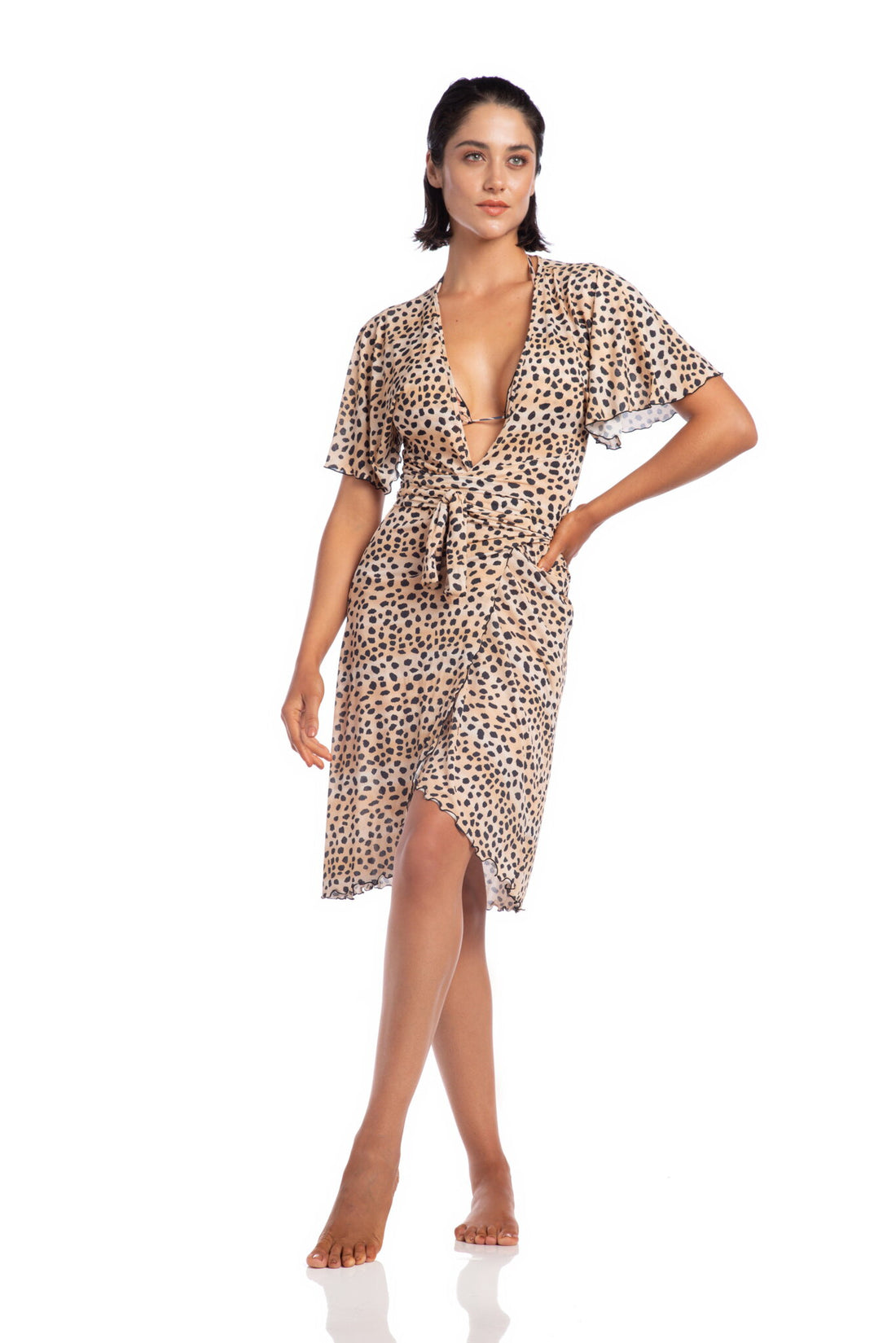 Model Front: La Playa Midi Dresses Borboleta Guepardo