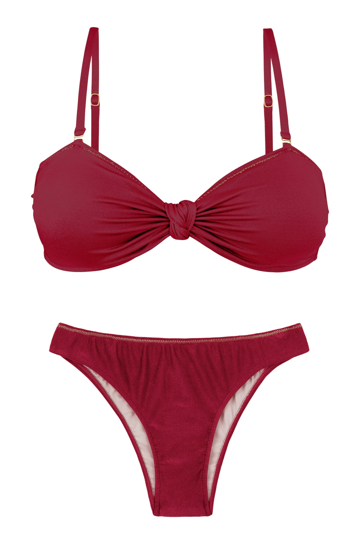 Product Front: Rio De Sol Two Piece Swimwear Set Shimmer-Divino Bandeau-Joy Essential
