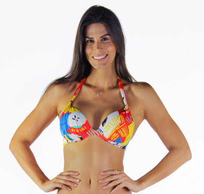 Model Front: La Playa Bikini Tops Top Franzido Frutas