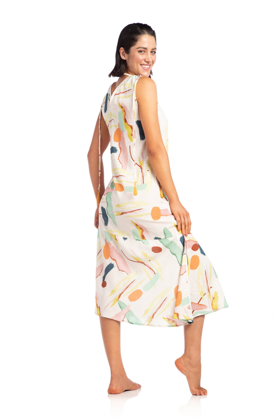 Model Back: La Playa Midi Dresses Vestido Midi Paleta
