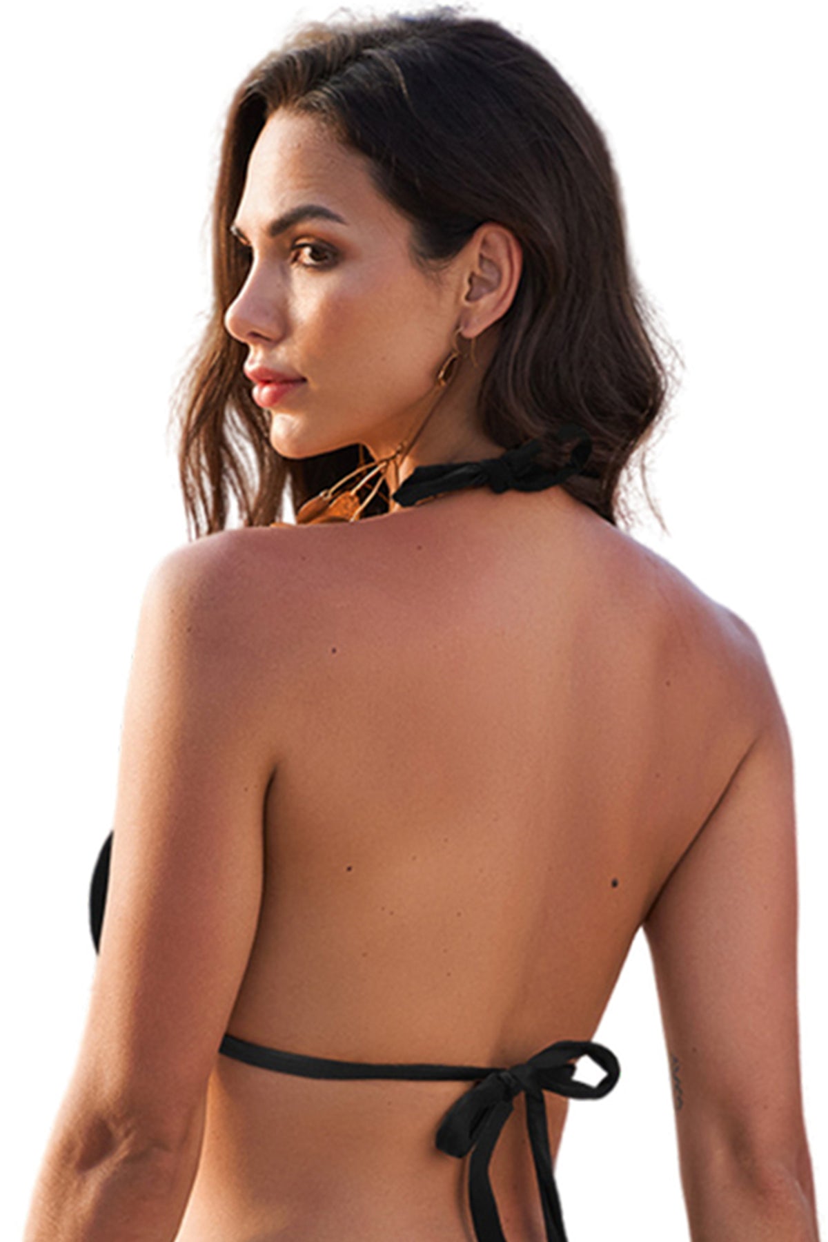Image 04: Lua Morena Bikini Tops Top Passante Liso Preto