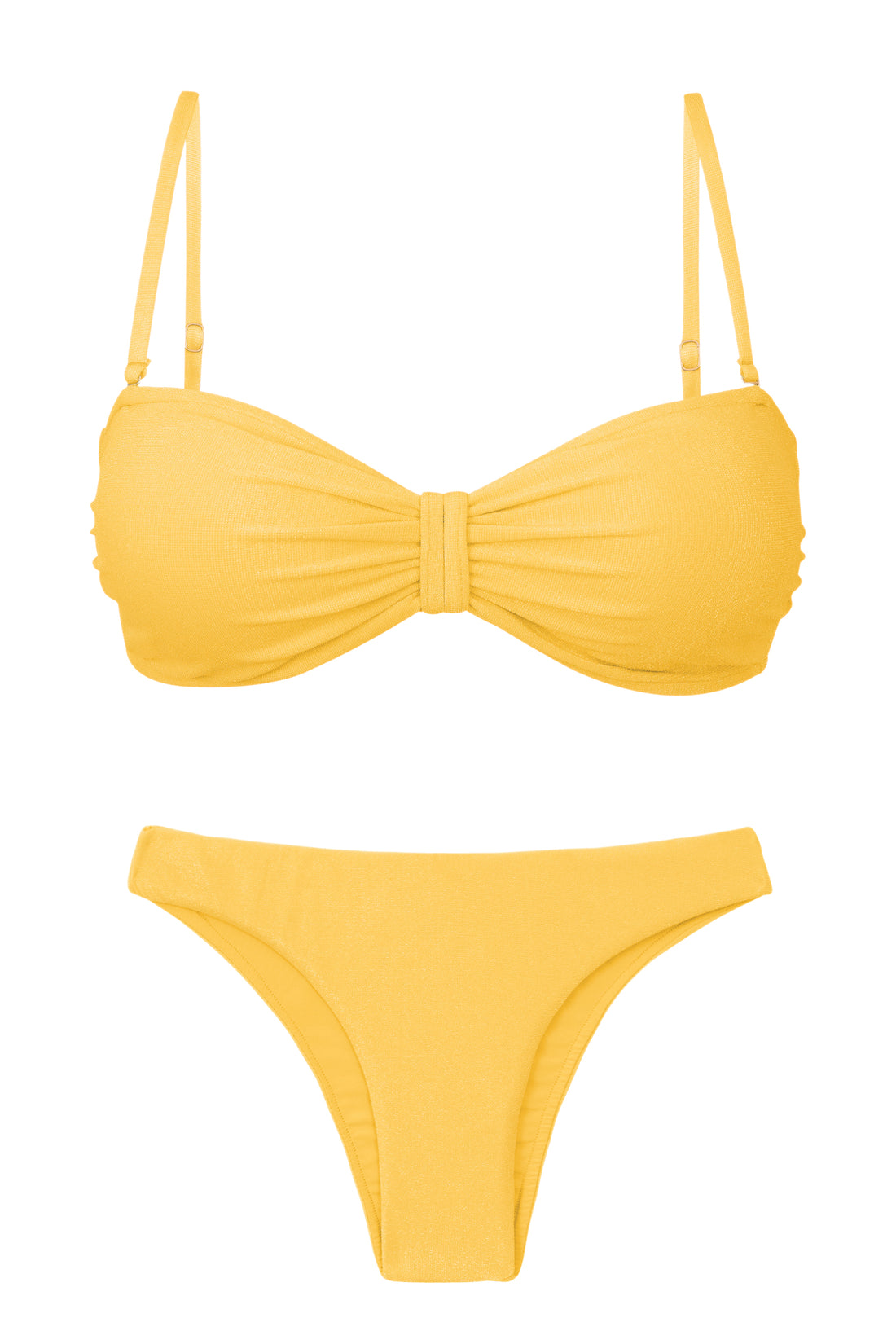 Product Front: Rio De Sol Two Piece Swimwear Set Malibu-Yellow Bandeau-Duo Essential