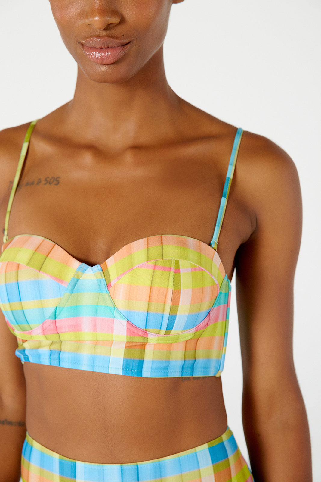 Image 07: Blueman Bikini Tops Top Laise Hot Xadrez Candy
