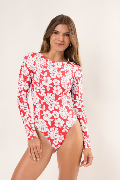 Model Front: Wednesday In Hawaii By Rio De Sol One Piece Swimsuits Pua-Hibiscus Surf