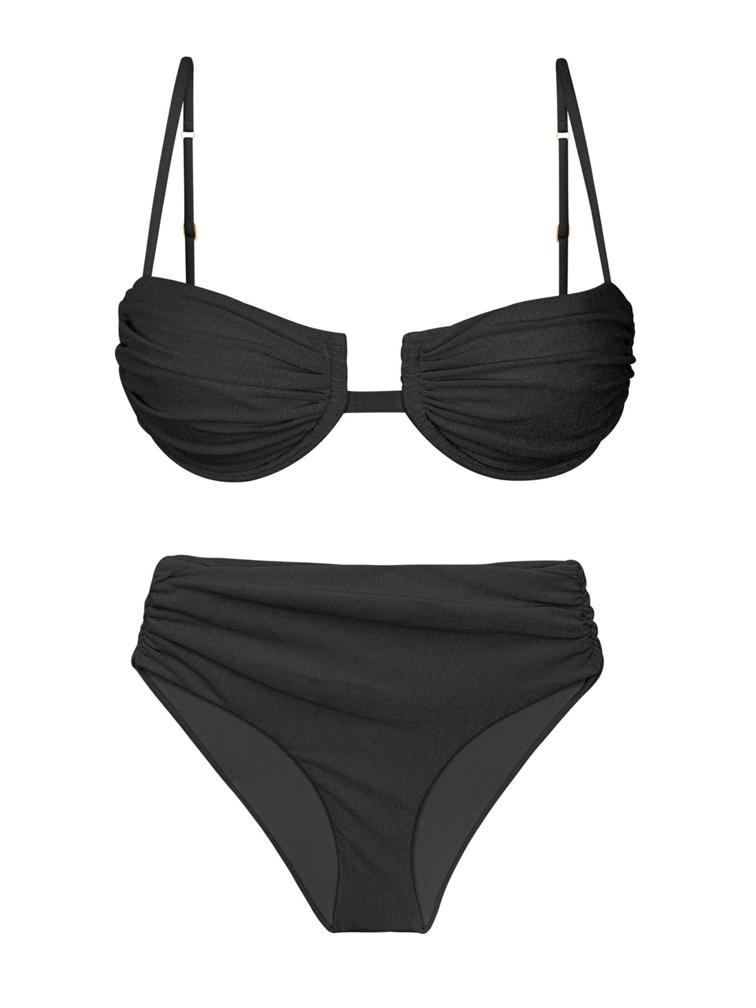 Product Front: Rio De Sol Two Piece Swimwear Set Malibu-Black Zaya Amy