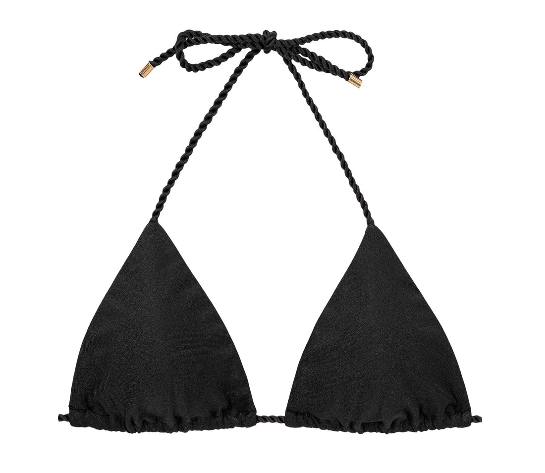 Product Front: Rio De Sol Bikini Tops Top Shimmer-Black Tri-Rope