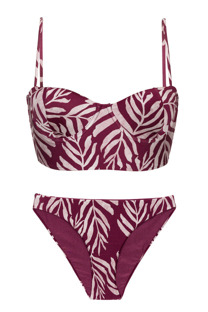 Product Front: Rio De Sol Two Piece Swimwear Set Palms-Vine Balconet-Anna Comfy