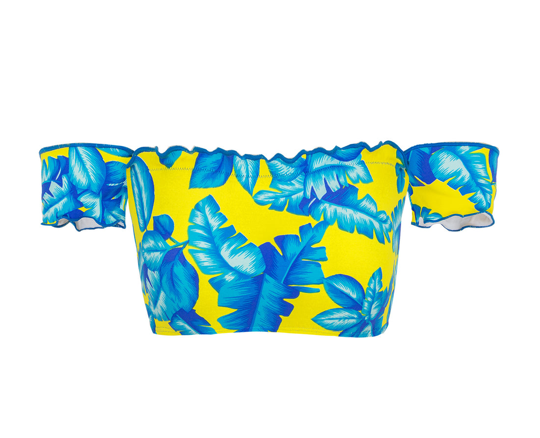 Product Front: Rio De Sol Bikini Tops Top Palmeira Azul Off Shoulder