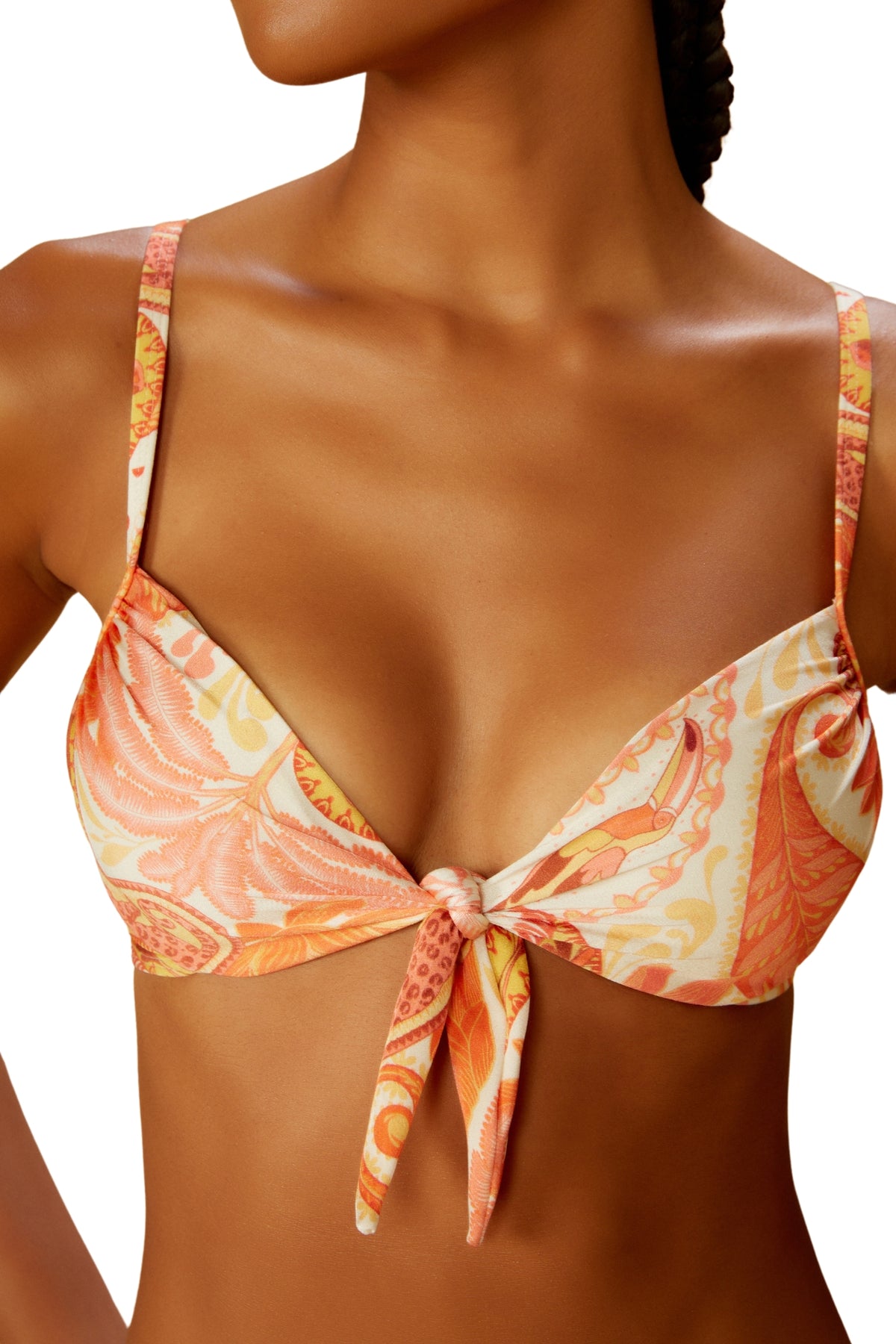 Image 05: Blueman Two Piece Swimwear Set Florest-Salmao Bardot Max-Prado