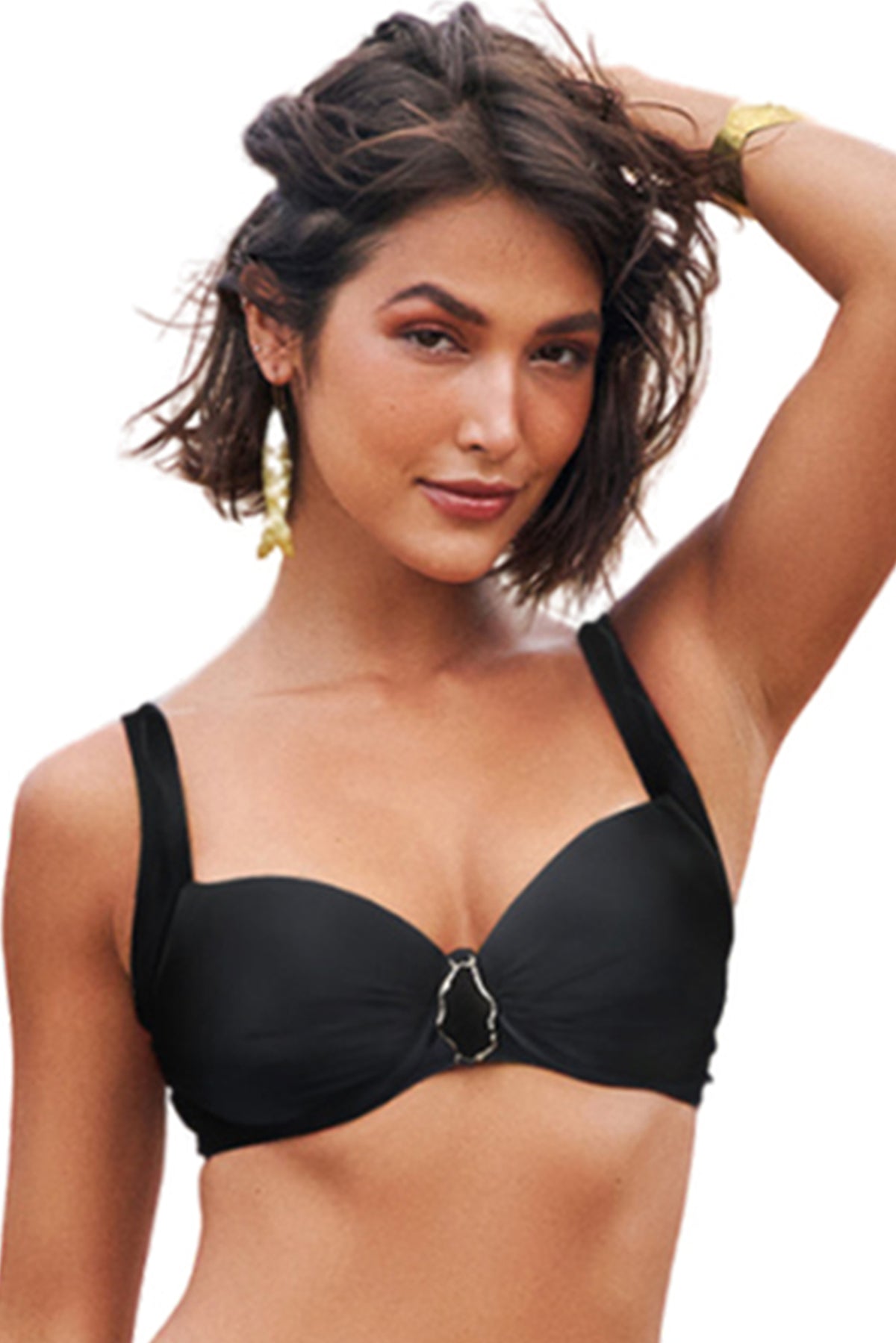 Gallery: Lua Morena Bikini Tops Top Drapeada Larga Liso Preto