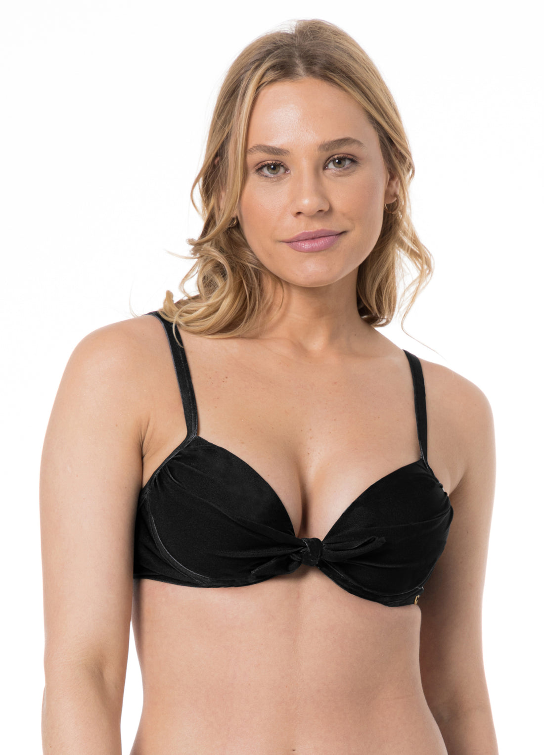 Gallery: Lua Morena Bikini Tops Top No Drapeada Media Liso Preto