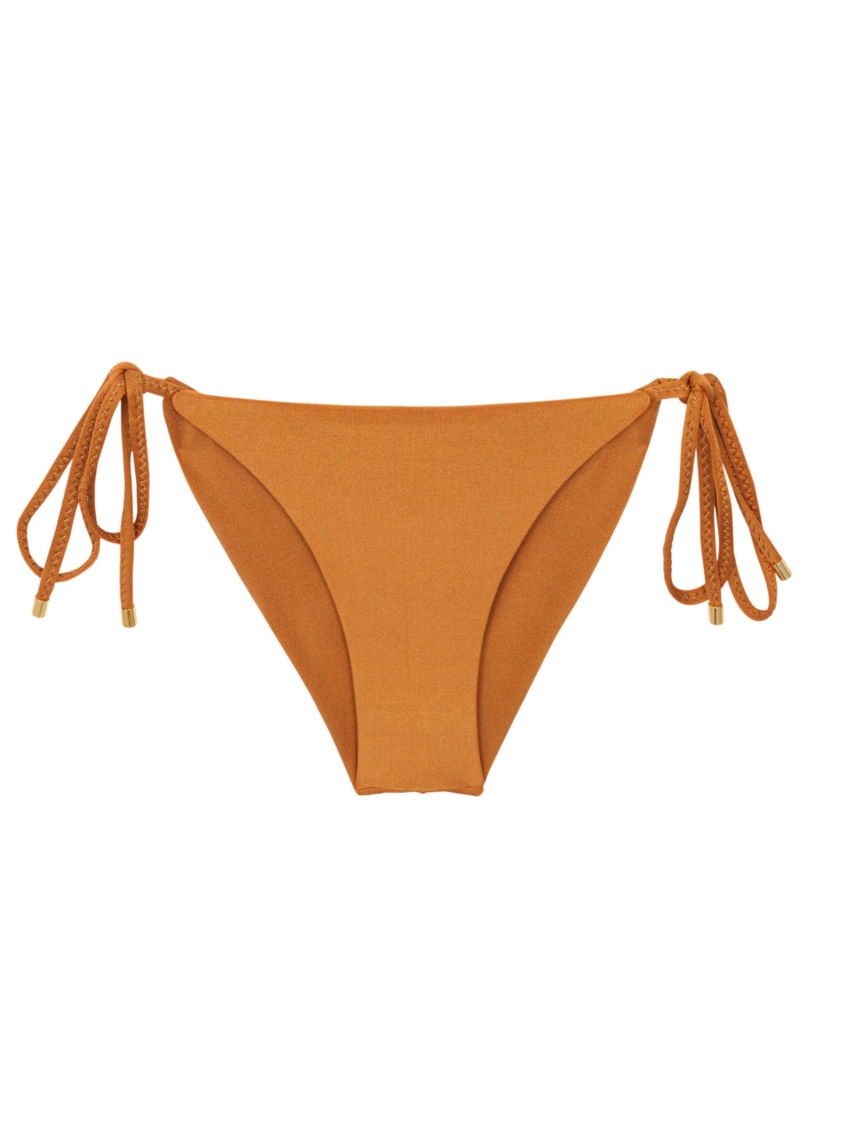 Product Front: Rio De Sol Bikini Bottoms Bottom Shimmer-Nocciola Cheeky-Tie-Gold