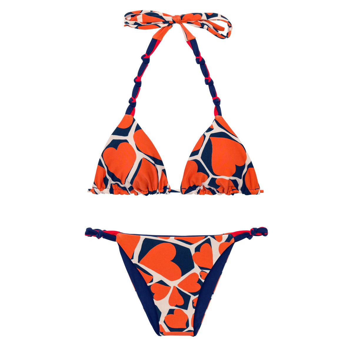 Product Front: Rio De Sol Two Piece Swimwear Set Amore-Red Tri-Rev Essential-Rev