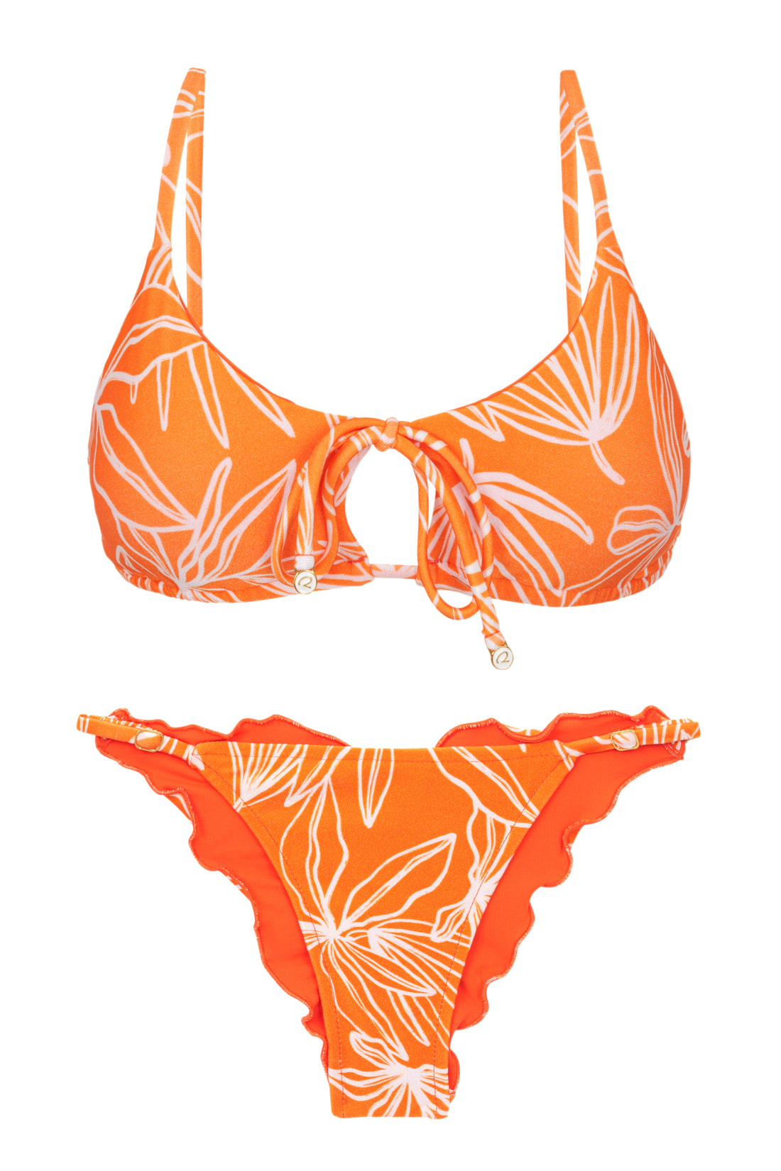 Product Front: Rio De Sol Two Piece Swimwear Set Trail-Orange Tank-Tie Ipanema