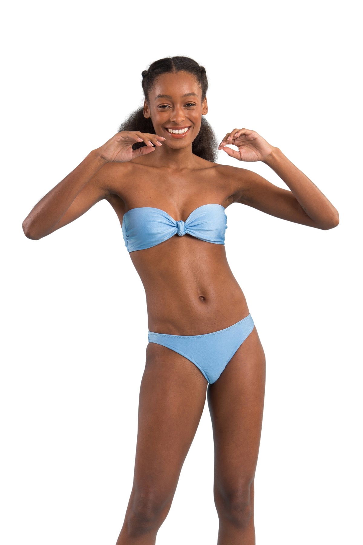 Image 08: Rio De Sol Two Piece Swimwear Set Shimmer-Baltic-Sea Bandeau-Joy Essential