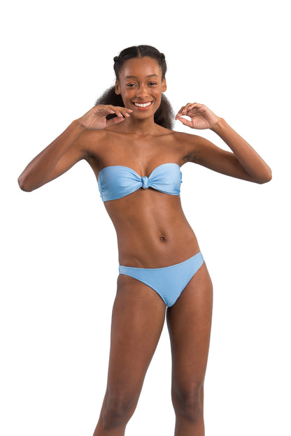 Image 08: Rio De Sol Two Piece Swimwear Set Shimmer-Baltic-Sea Bandeau-Joy Essential