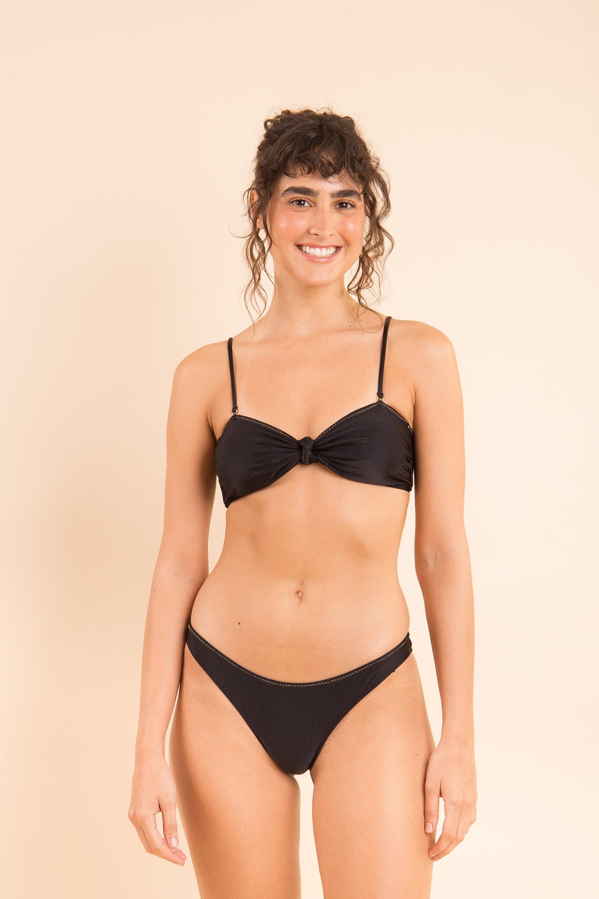 Image 09: Rio De Sol Two Piece Swimwear Set Shimmer-Black Bandeau-Joy Essential