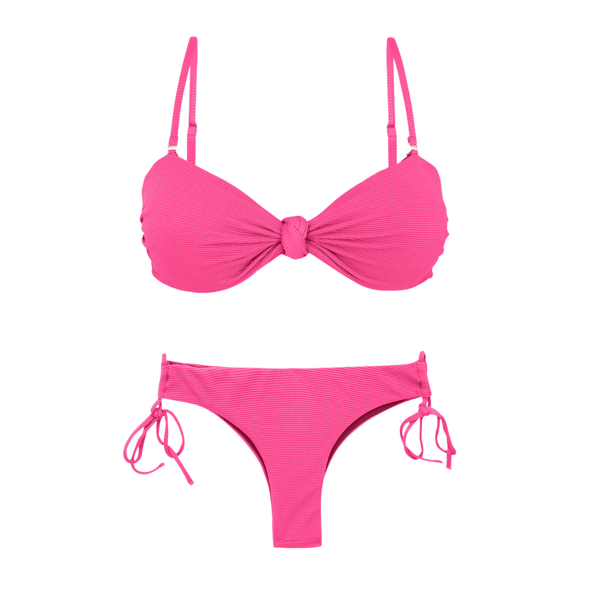 Product Front: Rio De Sol Two Piece Swimwear Set Mtx-Ultrapink Bandeau-Joy Angel