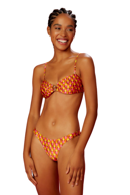 Model Front: Blueman Two Piece Swimwear Set Ai-Meu-Coracao Lena Asa-Delta