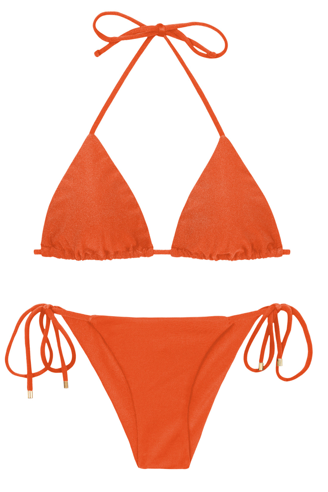 Product Front: Rio De Sol Two Piece Swimwear Set Shimmer-Paprica Tri-Inv Cheeky-Tie