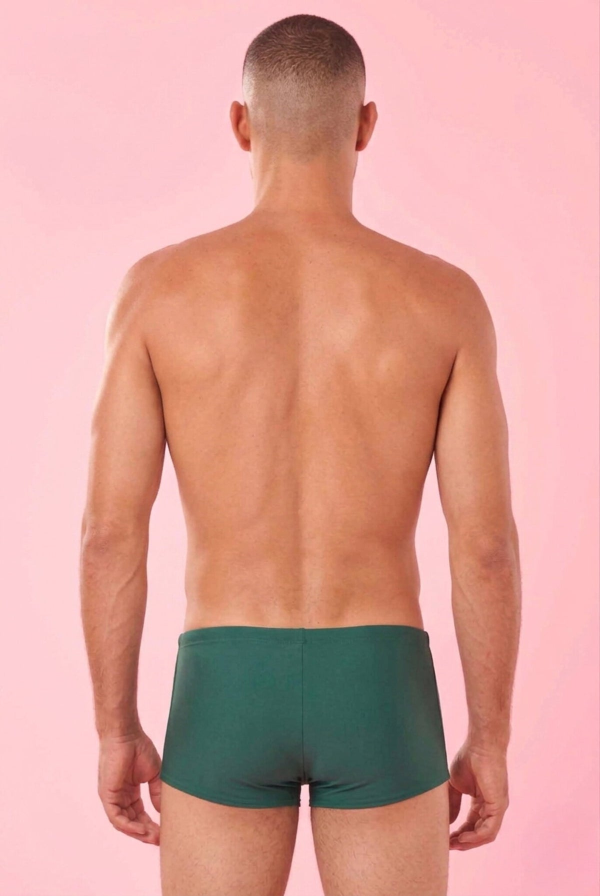 Model Back: Blueman Swim Trunks Sunga Army Verde