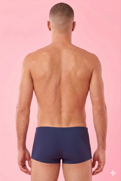 Model Back: Blueman Swim Trunks Sunga Army Lisa Azul Marinho