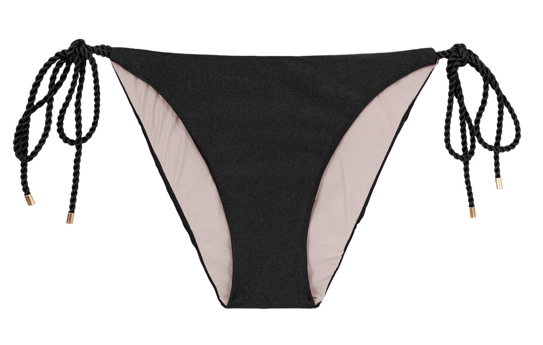 Product Front: Rio De Sol Bikini Bottoms Bottom Shimmer-Black Ibiza-Rope